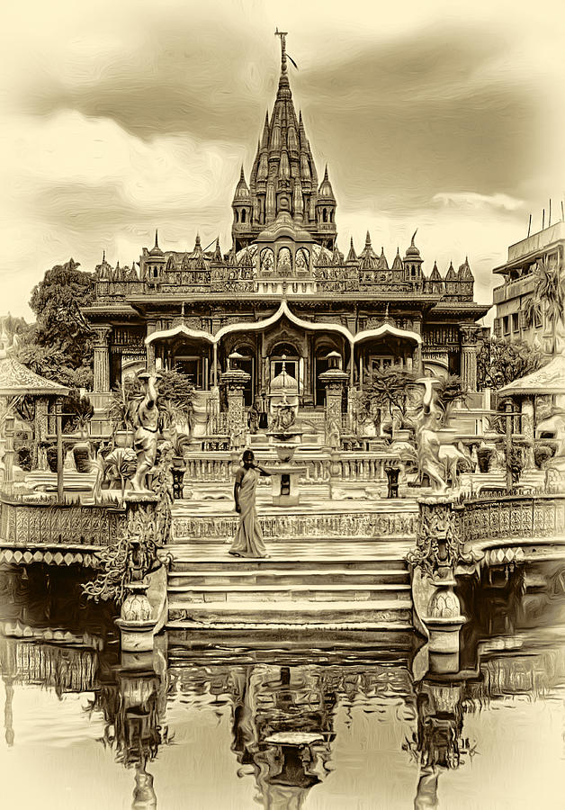 Architecture Photograph - Jain Temple - Sepia by Steve Harrington