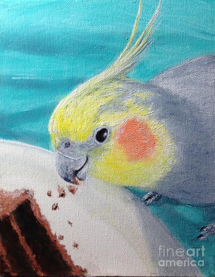 Cockatoo Painting - Jake And The Cake by Diane Donati