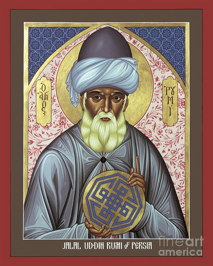 Jalal Ud-din Rumi of Persia - RLJUR Painting by Br Robert Lentz OFM