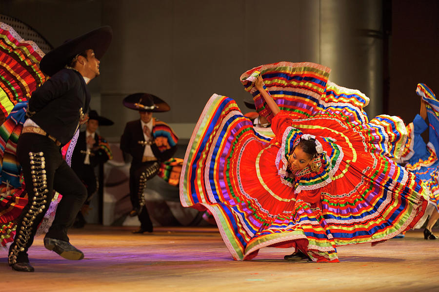 Hat Photograph - Jalisco Mexican Folkloric Dance Dress Spread by Pius Lee