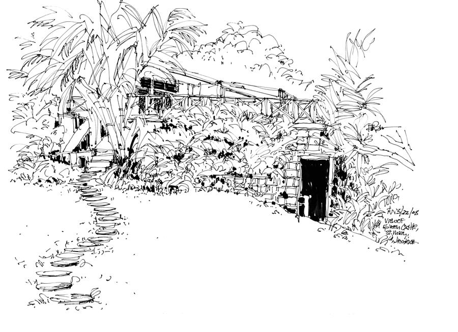 Jamaica. Green Castle - St. Mary Drawing by Robert Birkenes