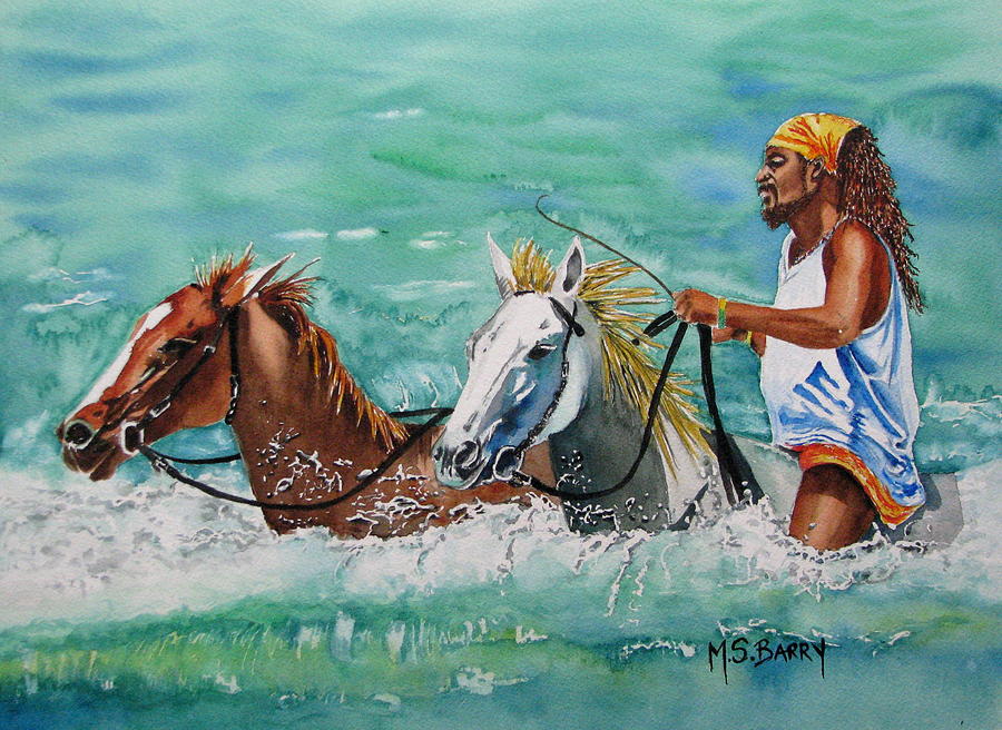 Jamaica Man Painting by Maria Barry
