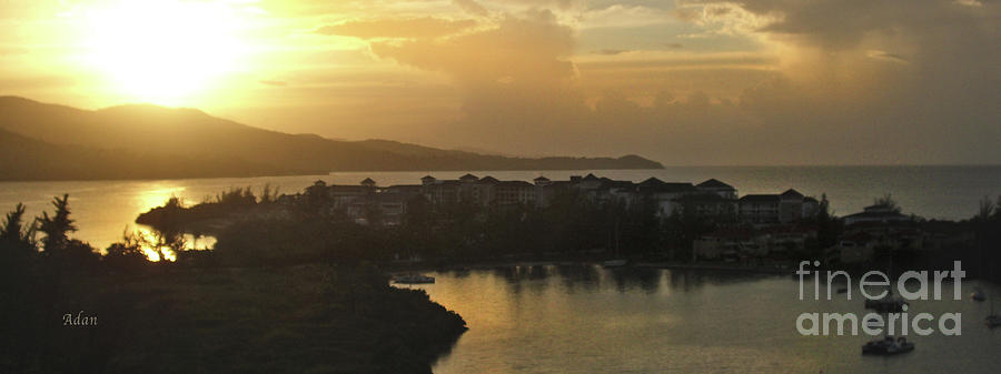 Jamaica Sunset Bay Panorama Photograph by Felipe Adan Lerma