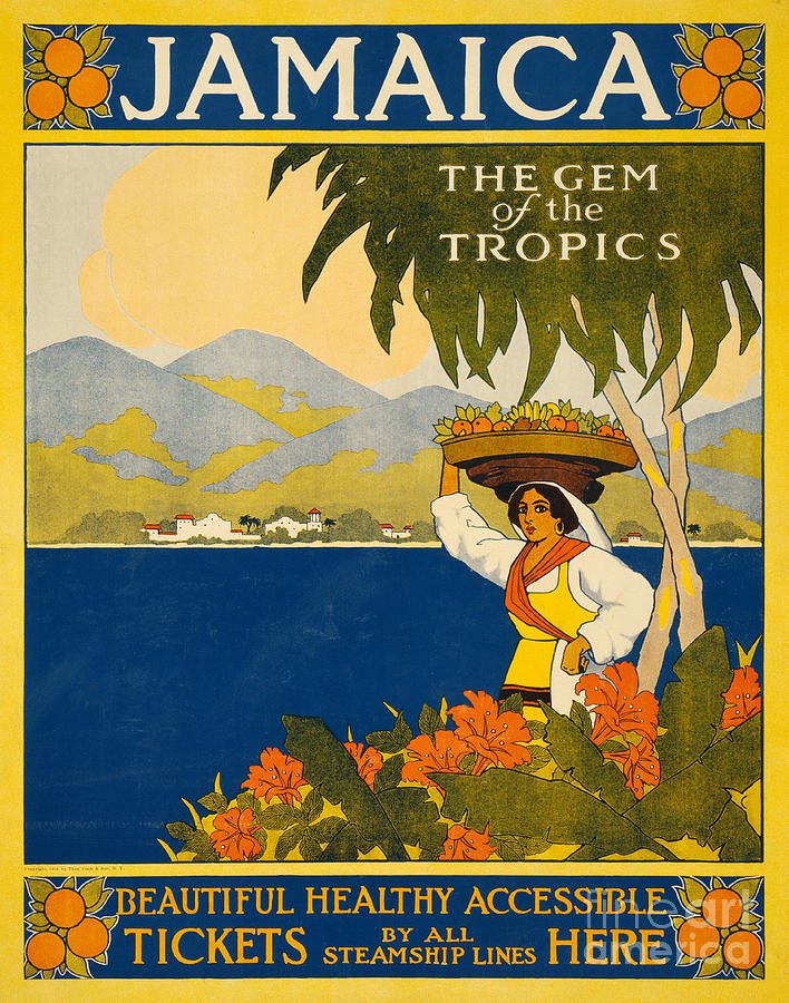 Vintage Painting - Jamaica  Vintage Travel Poster by American School