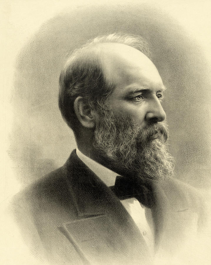 Portrait Photograph - James A Garfield - President of the United States of America by International  Images