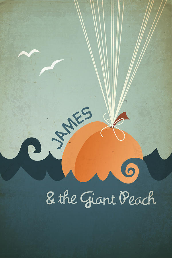 James Digital Art - James and the Giant Peach by Megan Romo