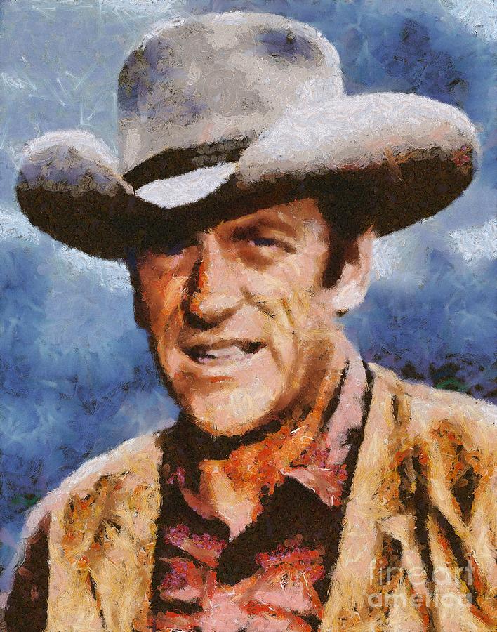 James Arness, Vintage Hollywood Actor Painting by Esoterica Art Agency