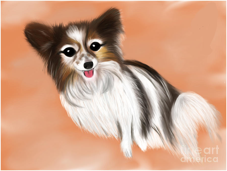 James Blonde - a Papillon with Celebrity Status in Cannes  Digital Art by Barefoot Bodeez Art