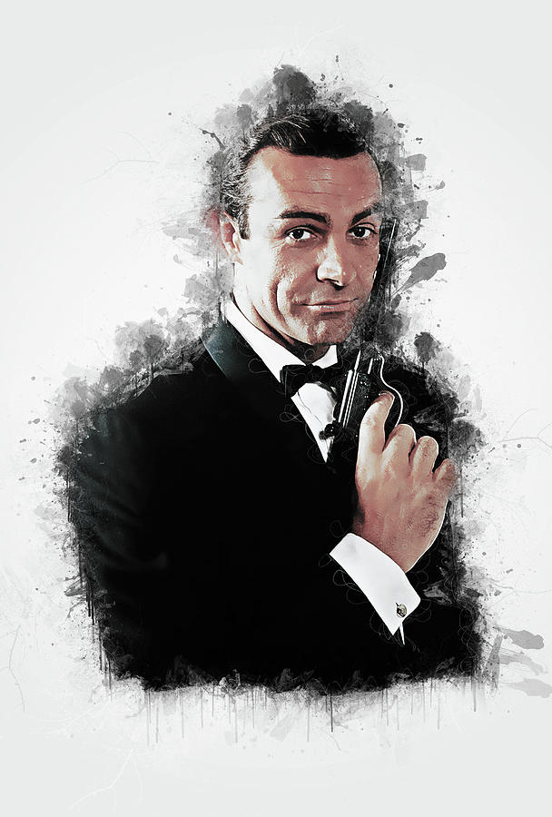 James Bond 007 A Tribute to Sean Connery Mixed Media by Dusan Naumovski