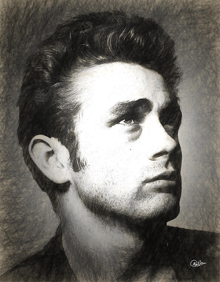 James Dean Drawn Digital Art by Quim Abella