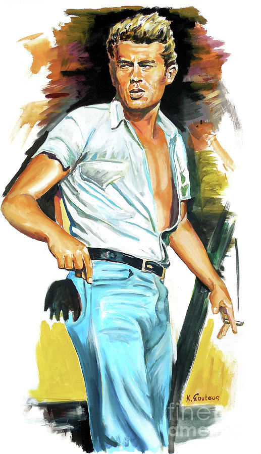 James Dean - Giant  Painting by Star Portraits Art