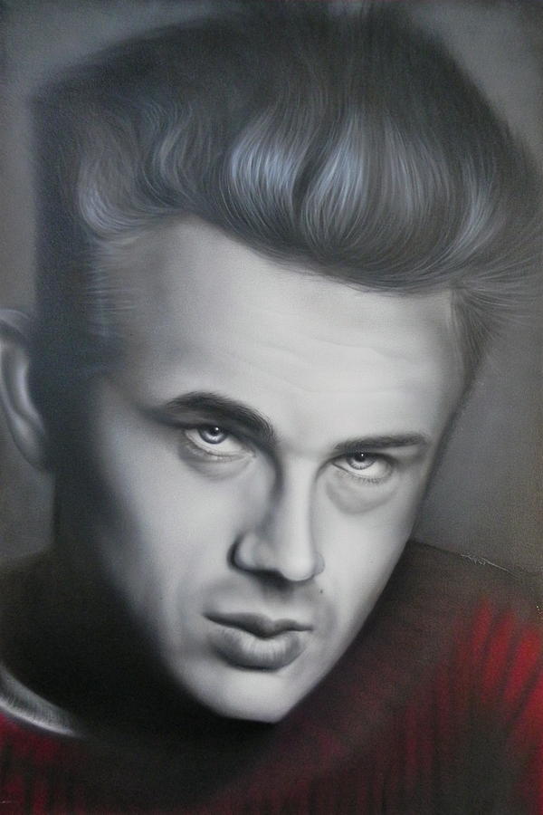 Black And White Painting - James Dean by Grant Kosh