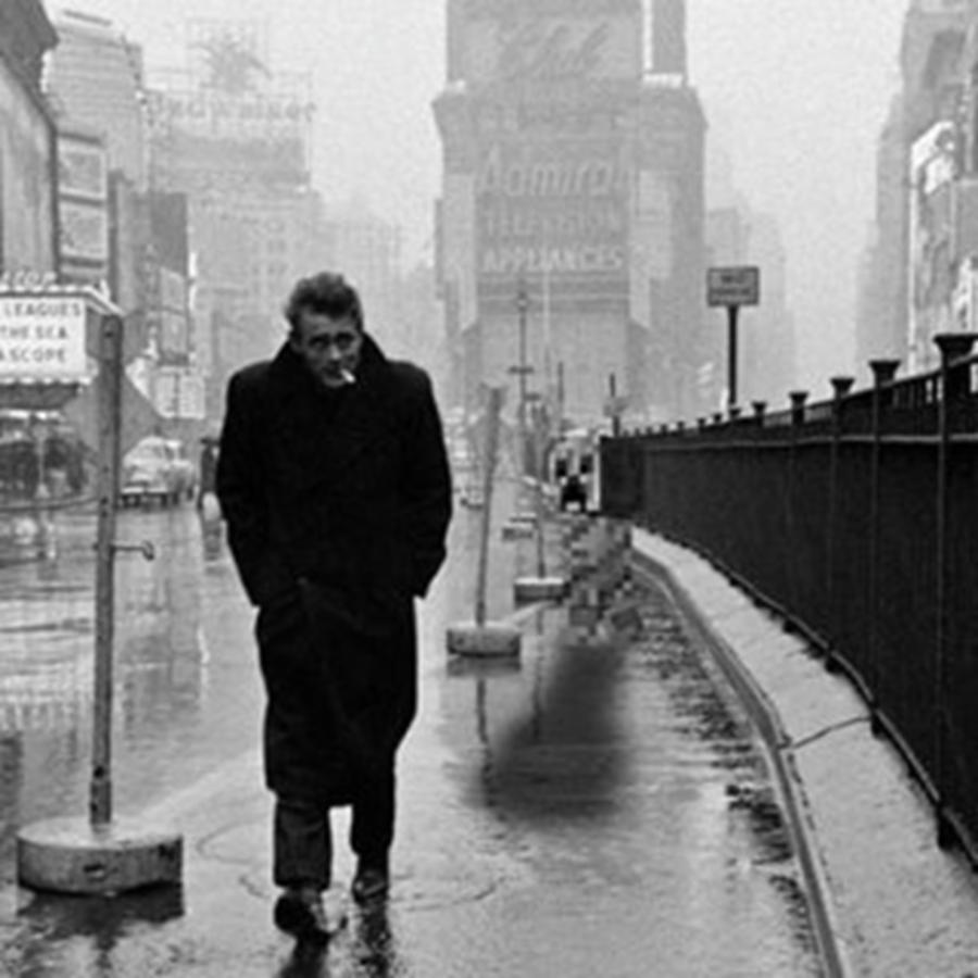 New York City Photograph - James Dean Time Square 1955 #jamesdean by New York Historical Pictures