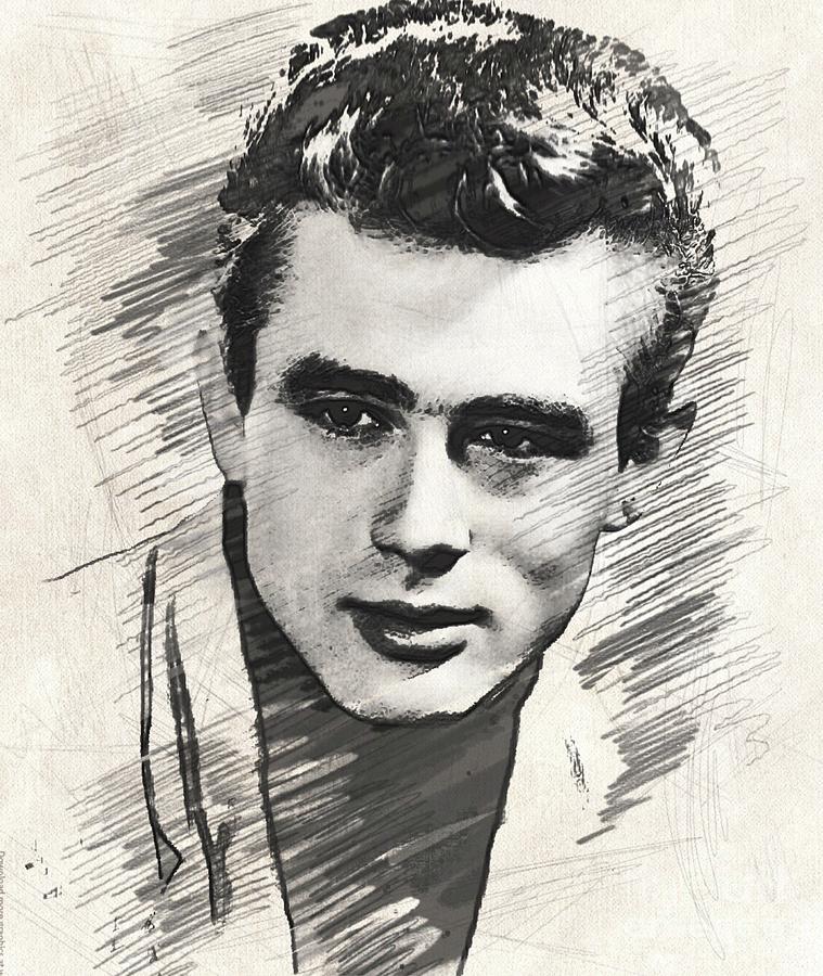 James Dean, Vintage Actor Painting