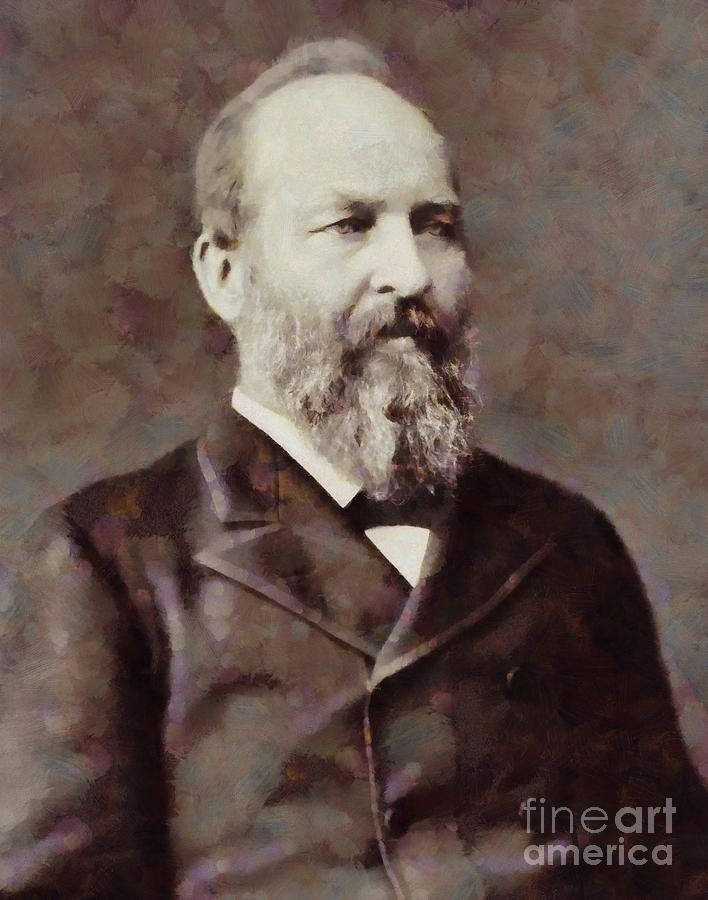 Vintage Painting - James Garfield, President of the United States by Sarah Kirk by Esoterica Art Agency