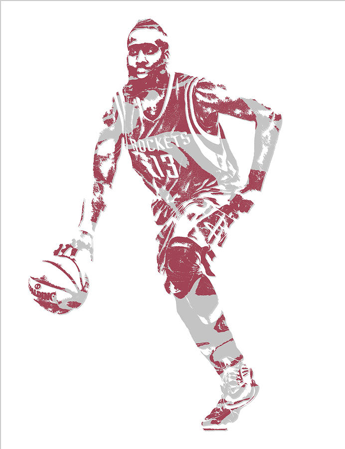 James Harden Houston Rockets Pixel Art 20 Mixed Media by Joe Hamilton ...