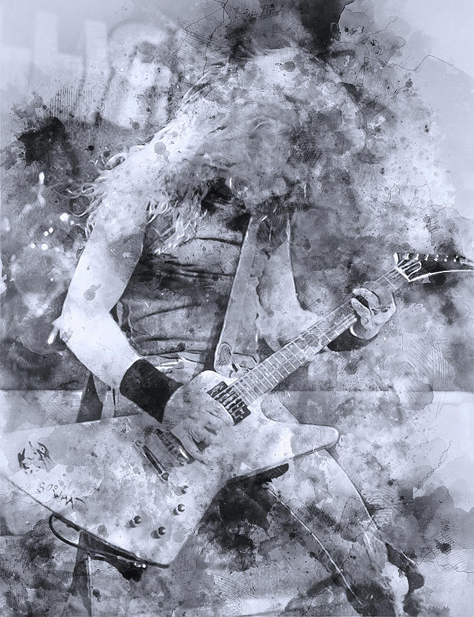 James Hetfield - Watercolor 03 Painting by AM FineArtPrints