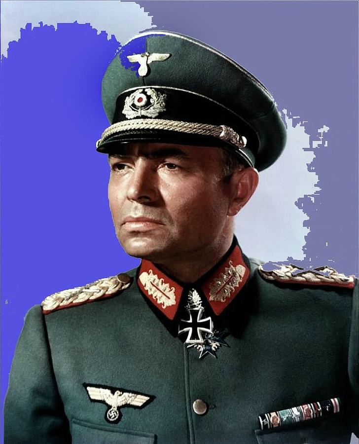 James Mason as Erwin Rommel publicity photo The Desert Fox 1951 color added 2016 Photograph by David Lee Guss
