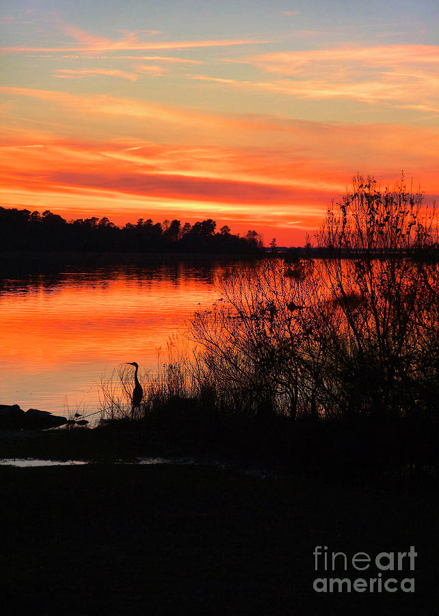 James River Fiery Sunset II Photograph by Karen Jorstad