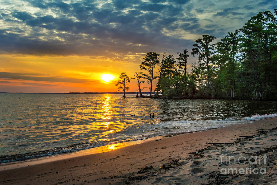 Jamestown Beach Sunset Photograph by Karen Jorstad