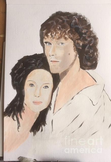 Jamie and Claire Painting by Audrey Pollitt