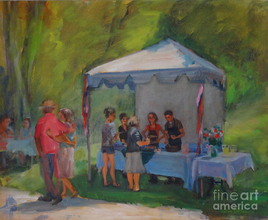 Garden Painting - Jamming in the Gardens by Joan Coffey