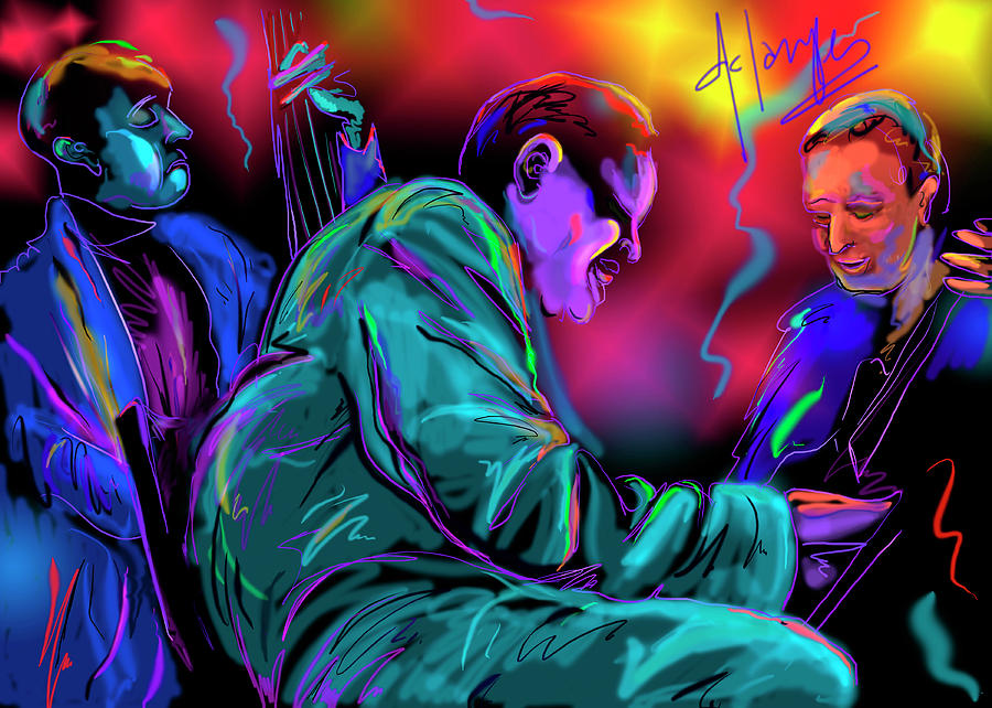 Jamming With Oscar Painting by DC Langer