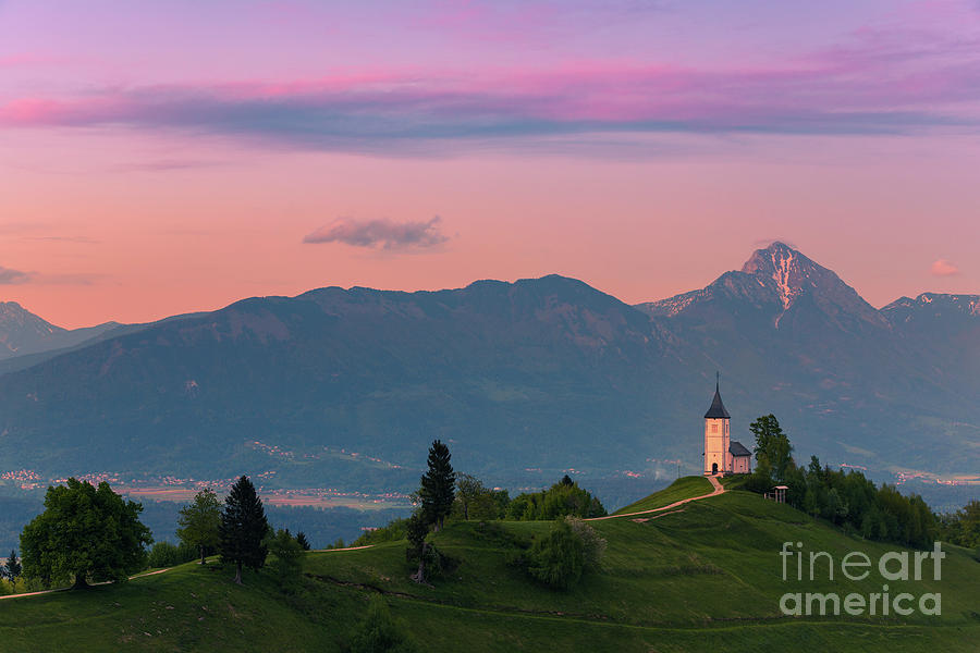 Jamnik Church at Sunset - Slovenia Photograph by Henk Meijer Photography