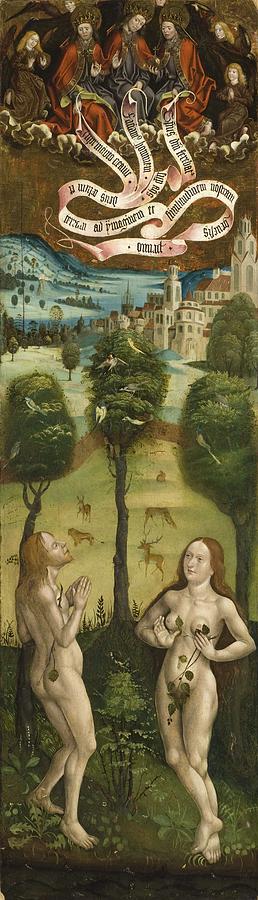Jan Polack   Adam And Eve In Paradise  One Of Four Panels Painting