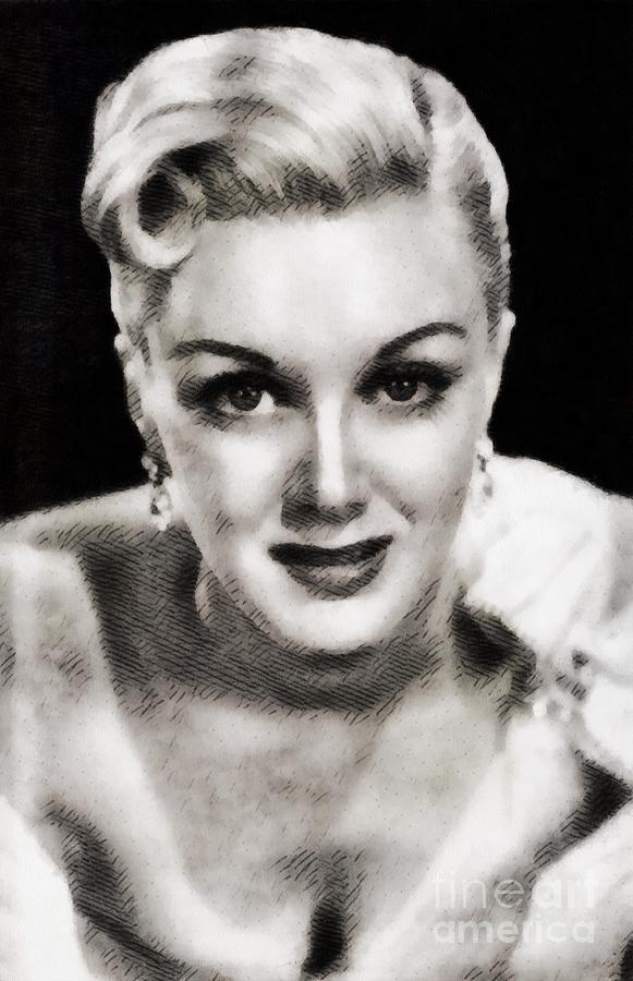 Hollywood Painting - Jan Sterling, Vintage Actress by John Springfield by Esoterica Art Agency
