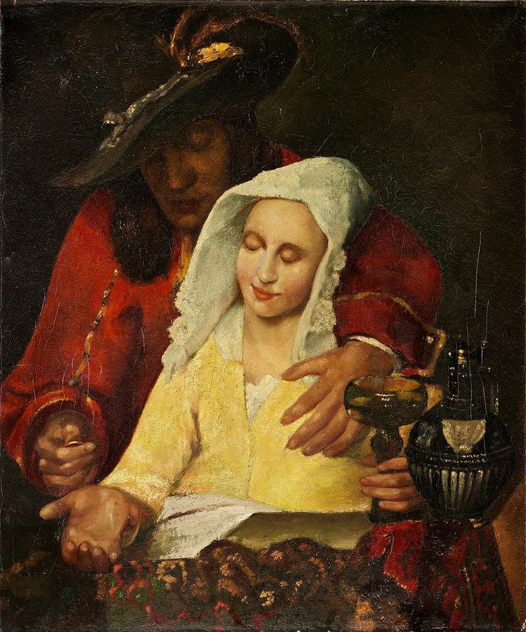 Vintage Painting - Jan Vermeer van Haarlem Holland  by Johannes Vermeer
