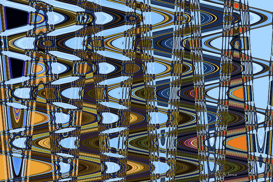 Janca Abstract Black And Blue And Orange Abstract 2479ew1 Digital Art by Tom Janca