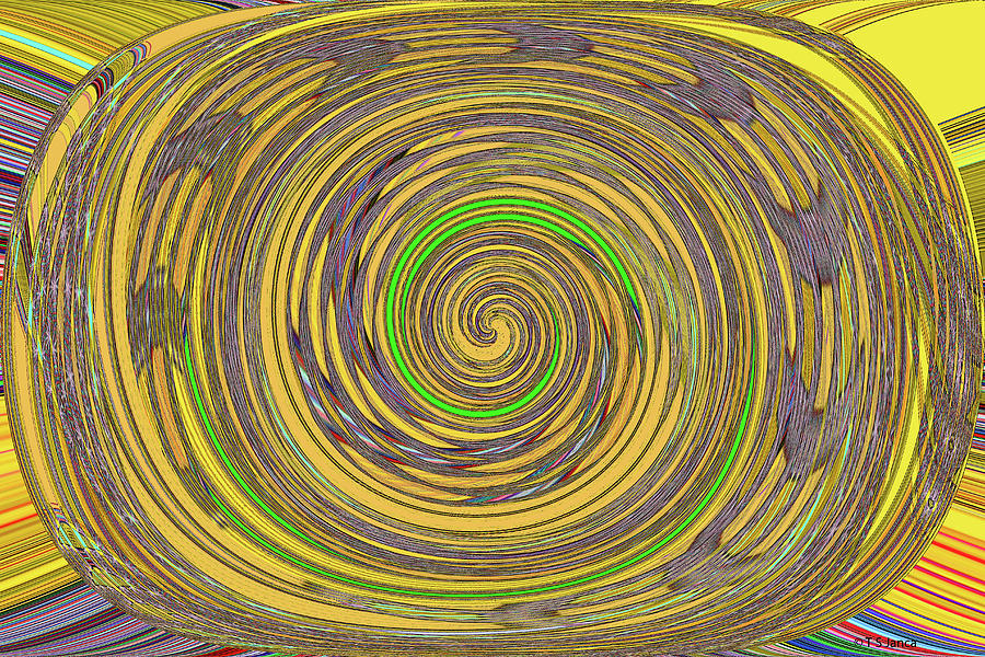Janca Abstract Yellow Spiral Digital Art by Tom Janca