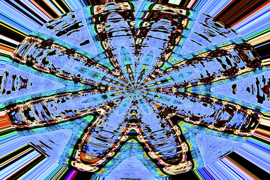 Janca Blue Oval Abstract # e4 Digital Art by Tom Janca