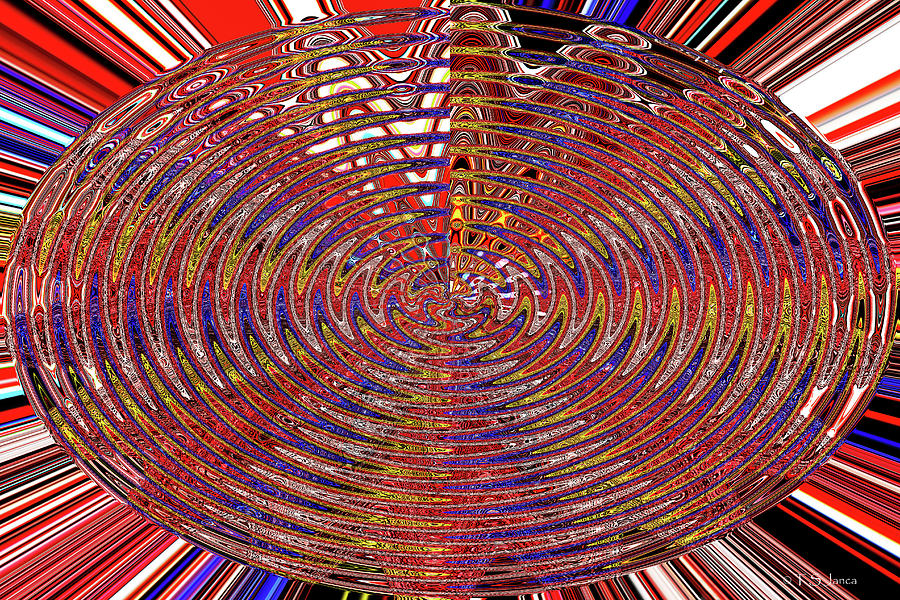 Janca Drawing Abstract Oval # 8602ww3b Digital Art by Tom Janca