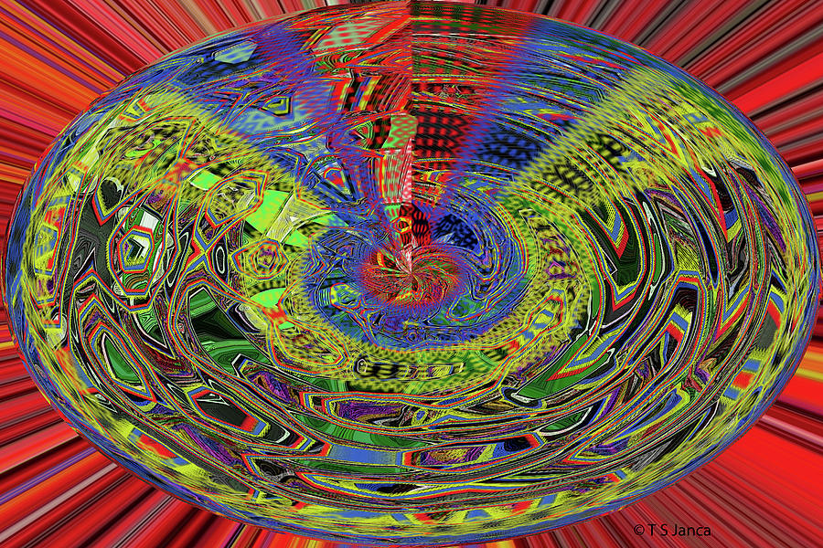 Janca Oval Panel Abstract #8230wt9 Digital Art by Tom Janca