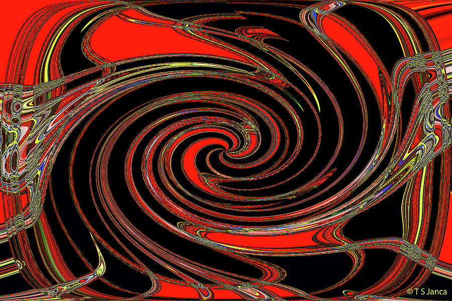 Janca Red Panel With Twist Abstract#5068e8 Digital Art by Tom Janca