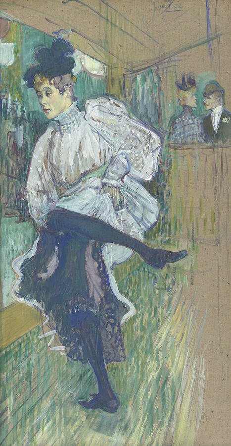 Jane Avril Dancing, from circa 1892 Painting by Henri de Toulouse-Lautrec