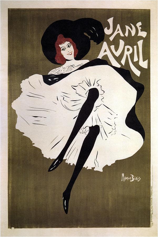 Vintage Mixed Media - Jane Avril - French Dancer - Vintage Advertising Poster by Studio Grafiikka