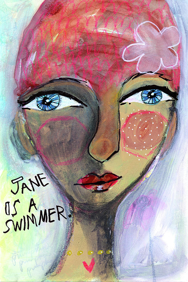 Jane is a Swimmer Painting by Tonya Doughty
