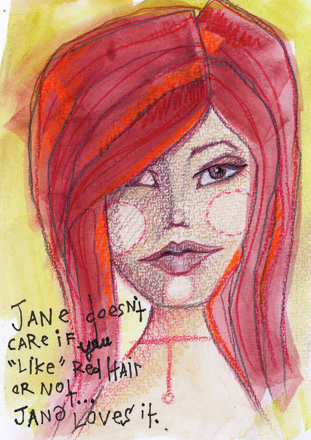 Jane Loves Red Hair Painting by Tonya Doughty