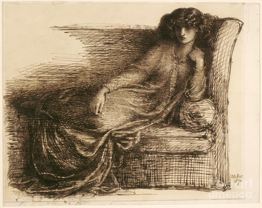 Jane Morris Drawing by Dante Gabriel Rossetti