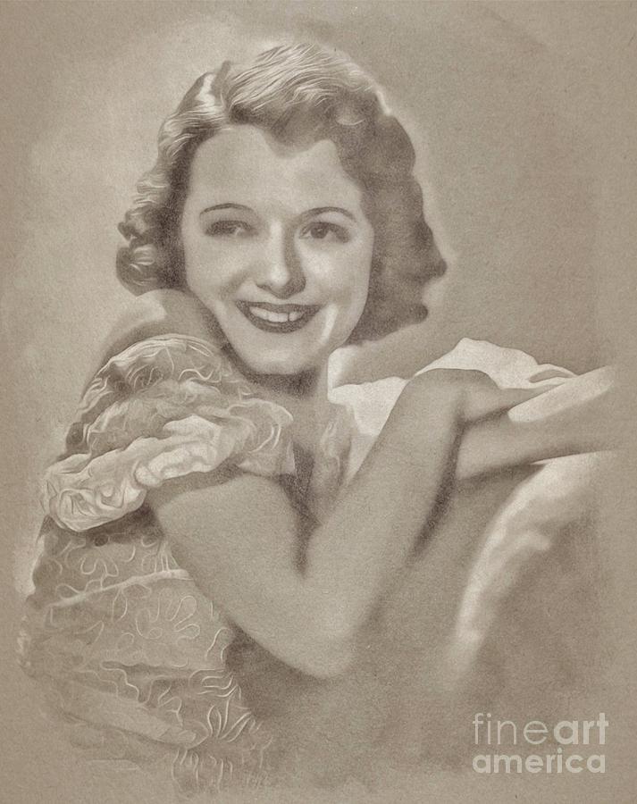 Janet Gaynor Vintage Hollywood Actress Drawing by Esoterica Art Agency ...