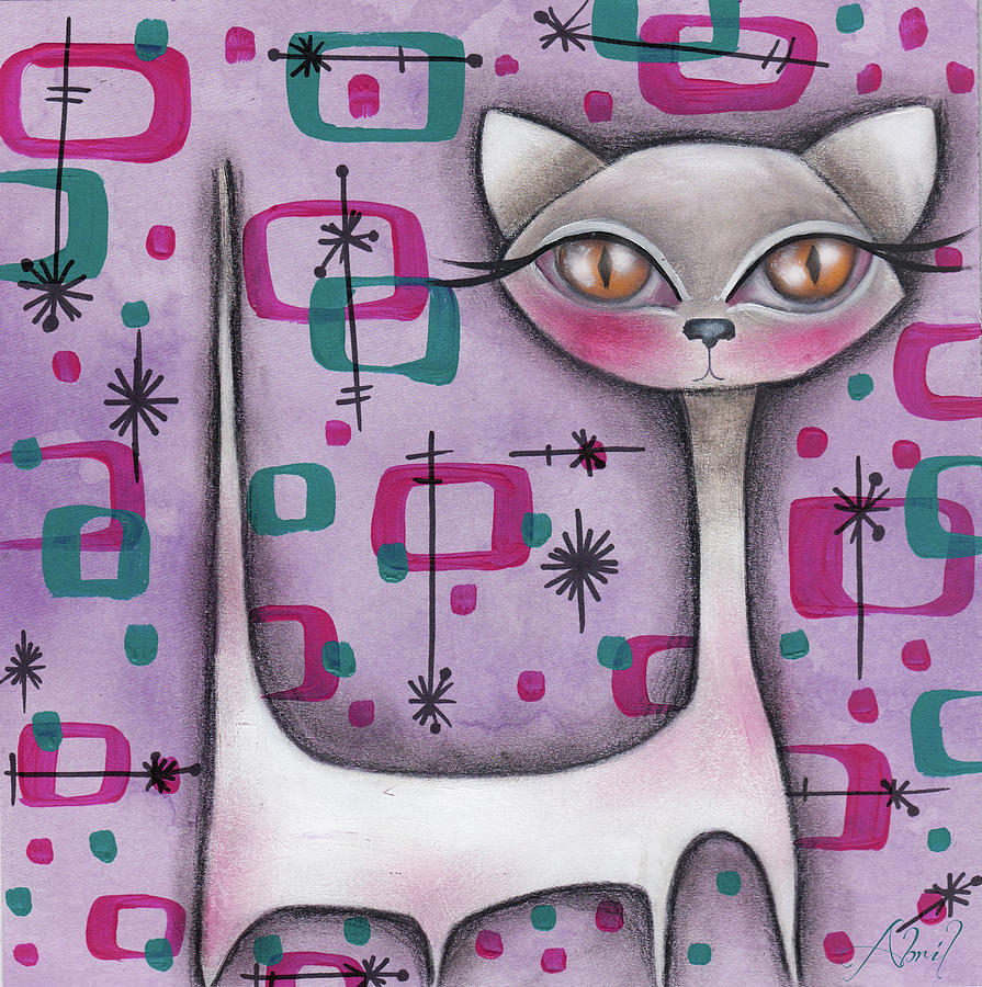 Janice Cat Painting by Abril Andrade