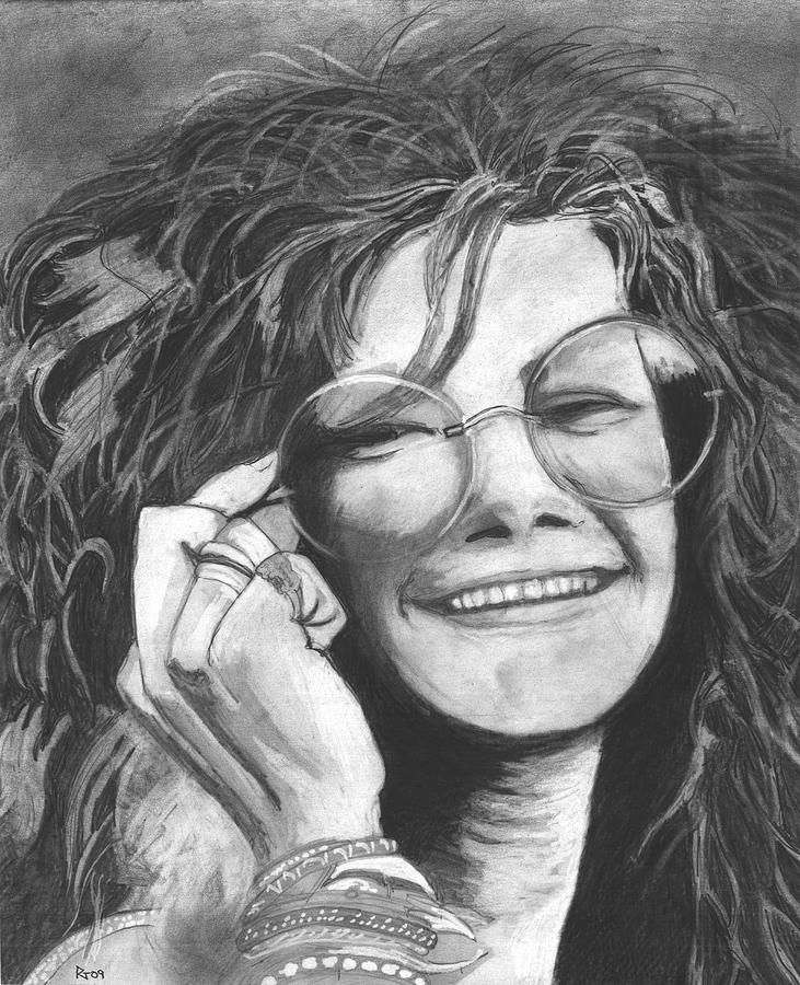 Janis Joplin Drawing - Janis Joplin by Russell Griffenberg