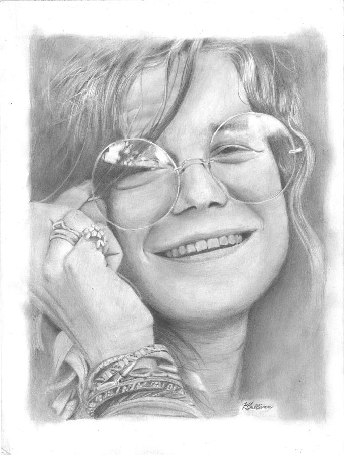 Janis Joplin Drawing - Janis by Kevin Sullivan Janis Joplin Drawing - Janis by Kevin Sullivan