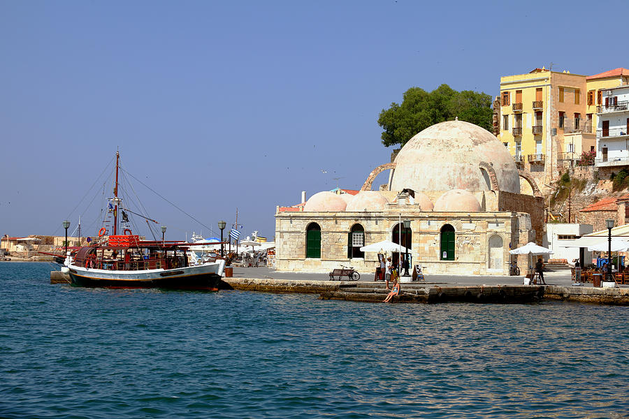Janissaries Mosque and Caique in Chania Photograph by Paul Cowan