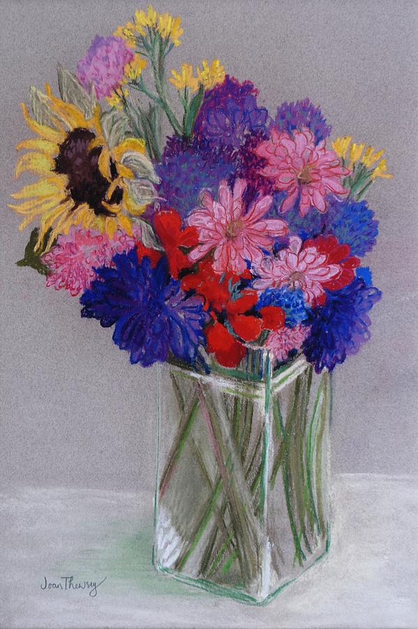 Jans Flowers Pastel by Joan Thewsey