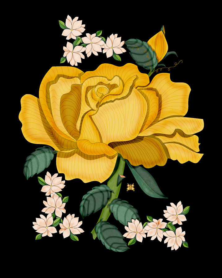 Golden Rose Painting - January 2011 Rose in Gold by Anne Norskog