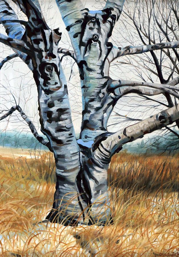 Winter Painting - January Birch by Phil Chadwick